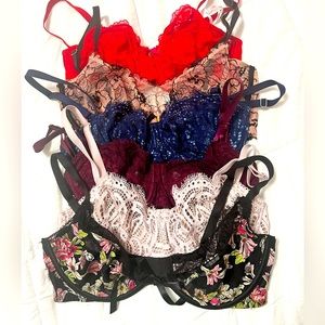 Assorted lacy bras